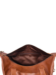 Auren Premium Leather Travel Duffle Bag – Brown