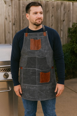 Turin Waxed Canvas Apron – Porpoise Grey