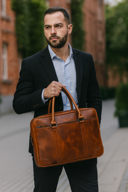 Sleek Leather Portfolio Bag – Formal Style