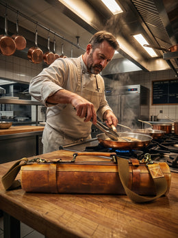 Top Grain Leather Knife Roll – 10 Slot Chef Tool Wrap