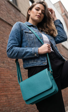 Celeste Chic Leather Handbag – Top Grain Elegance for Women
