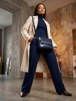 CrocChic Leather Handbag – Textured Top Grain Elegance