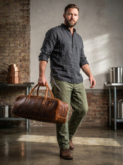 Tuscania Chef Knife Roll & Carry Bag – Caramel Brown (Top Grain Leather)