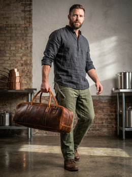Tuscania Chef Knife Roll & Carry Bag – Caramel Brown (Top Grain Leather)