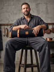 Malaga Canvas Knife Roll - Raven Black