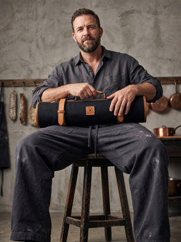 Malaga Canvas Knife Roll - Raven Black