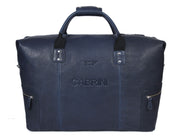 Cabrini Navy Blue Leather Duffle Bag – Spacious & Travel-Ready
