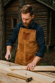 Florence  Suede Apron - Light Brown