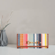 Dakota Jacquard Wallet – Tan Leather Trim