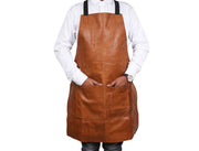 Chef & Artist Apron in Full Grain Leather – Tan Brown