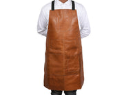 Chef & Artist Apron in Full Grain Leather – Tan Brown