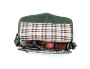 Handcrafted Green Leather Crossbody Bag for Women – Vintage Satchel with Multiple Compartments