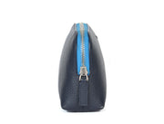 Cabrini Navy & Blue Leather Pouch – Pebble-Grain Texture