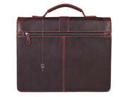 Cabrini Ember Leather Briefcase – Lockable & Padded for Laptops