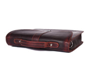 Cabrini Ember Leather Briefcase – Lockable & Padded for Laptops