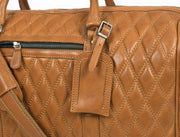 Cabrini 20-Inch Quilted Leather Duffle Bag – Luxury Weekender & Travel Bag for Men and Women ✨ Storytelling Product Description