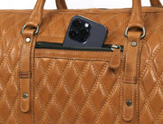 Cabrini 20-Inch Quilted Leather Duffle Bag – Luxury Weekender & Travel Bag for Men and Women ✨ Storytelling Product Description