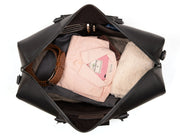 Full Grain Leather Overnight Combo – Raven Black