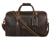 Full Grain Leather Weekender Combo – Walnut Brown