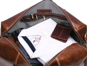 Full Grain Leather Weekender Bag – Penny Brown