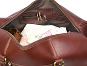 Full Grain Leather Weekender Combo – Pecan Brown
