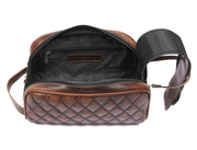 Quilted Leather Toiletry Bag – Brown