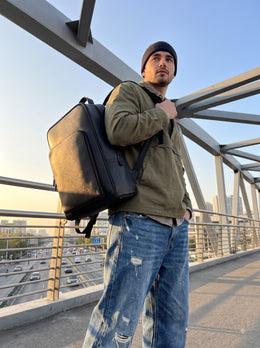 Black Leather Laptop Backpack – Business & Travel Backpack