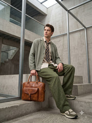 Bramwell Leather Briefcase – Vintage Brown Leather Laptop & Work Bag