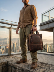 The Heritage Nomad | Vintage Brown Leather Messenger Bag for Men
