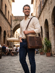 The Urban Heritage Leather Messenger Bag – Vintage Brown Crossbody Shoulder Bag