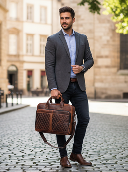The Executive Quilted Leather Messenger Bag