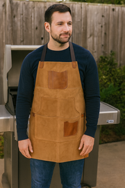 Serena Suede Apron – Tawny Brown Luxury Edition