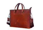 Cabrini Marlow Leather Tote Briefcase – Tan Laptop & Office Bag