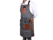 Turin Waxed Canvas Apron – Porpoise Grey