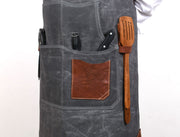 Turin Waxed Canvas Apron – Porpoise Grey