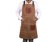 Turin Waxed Canvas Apron – Tawny Brown