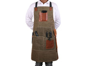 Turin Waxed Canvas Apron – Pickle Green