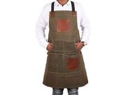 Turin Waxed Canvas Apron – Pickle Green