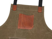 Turin Waxed Canvas Apron – Pickle Green