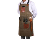 Turin Waxed Canvas Apron – Pickle Green