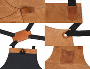 Serena Suede Apron – Tawny Brown Luxury Edition