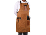Serena Suede Apron – Tawny Brown Luxury Edition