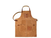 Custom Brown Suede Apron with Leather Strap – Personalized