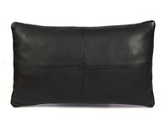 Arizona Leather Pillow Cover - Raven Black - Cabrini - Elegance Perfected