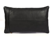 Arizona Leather Pillow Cover - Raven Black - Cabrini - Elegance Perfected