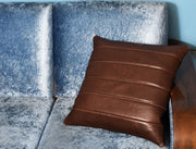Baltimore Leather Pillow Cover - Walnut Brown - Cabrini - Elegance Perfected