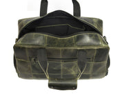 Brooks Upcycled Leather Duffle Bag – Seaweed - Cabrini - Elegance Perfected