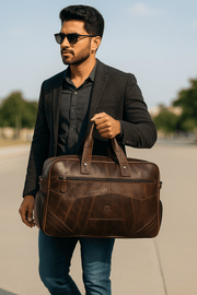 Brooks Upcycled Leather Duffle Bag – Walnut - Cabrini - Elegance Perfected