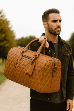 Cabrini 20 - Inch Quilted Leather Duffle Bag – Luxury Weekender & Travel Bag for Men and Women ✨ Storytelling Product Description - Cabrini - Elegance Perfected