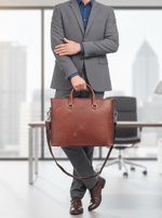 Cabrini Marlow Leather Tote Briefcase – Tan Laptop & Office Bag - Cabrini - Elegance Perfected